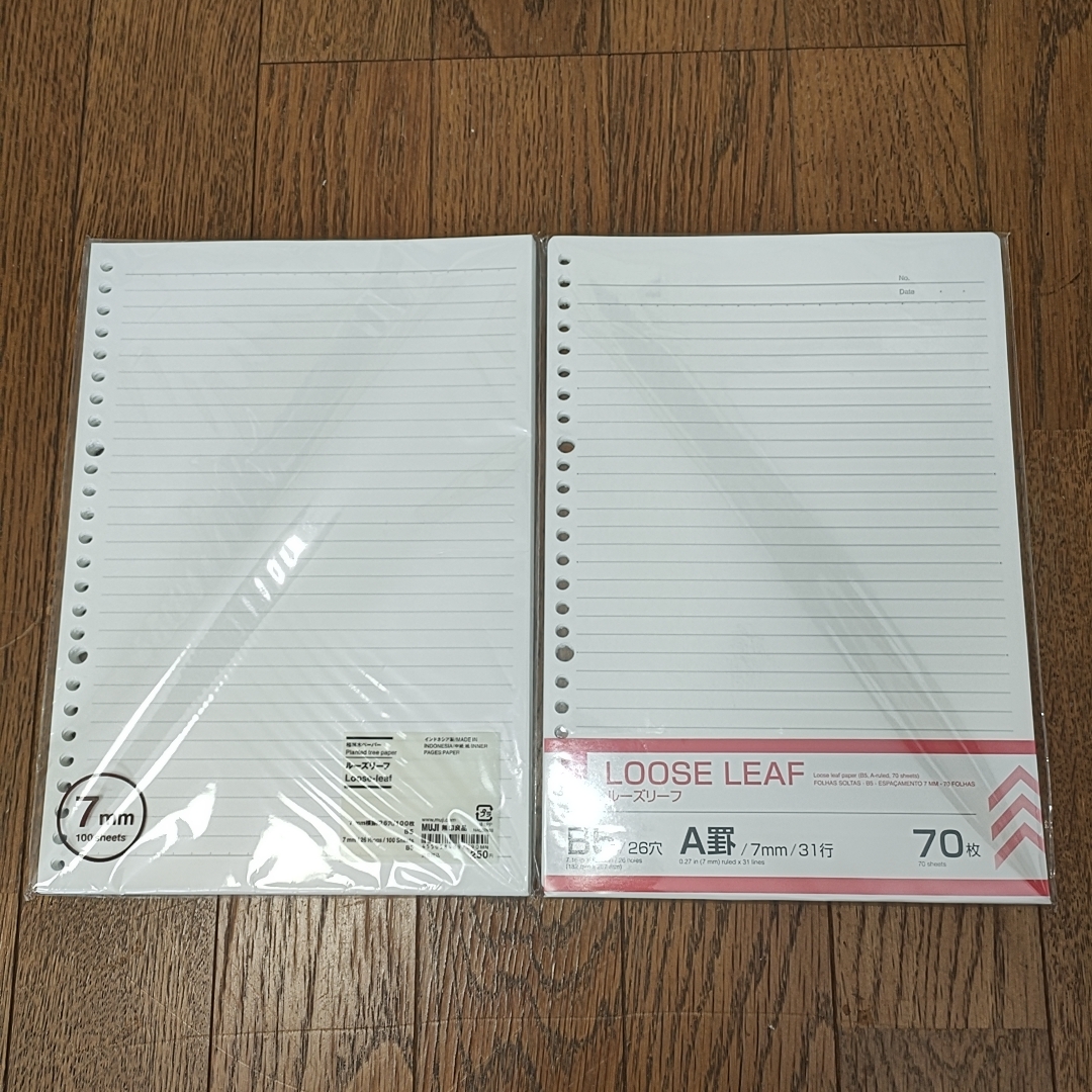 無印とダイソールーズリーフの比較