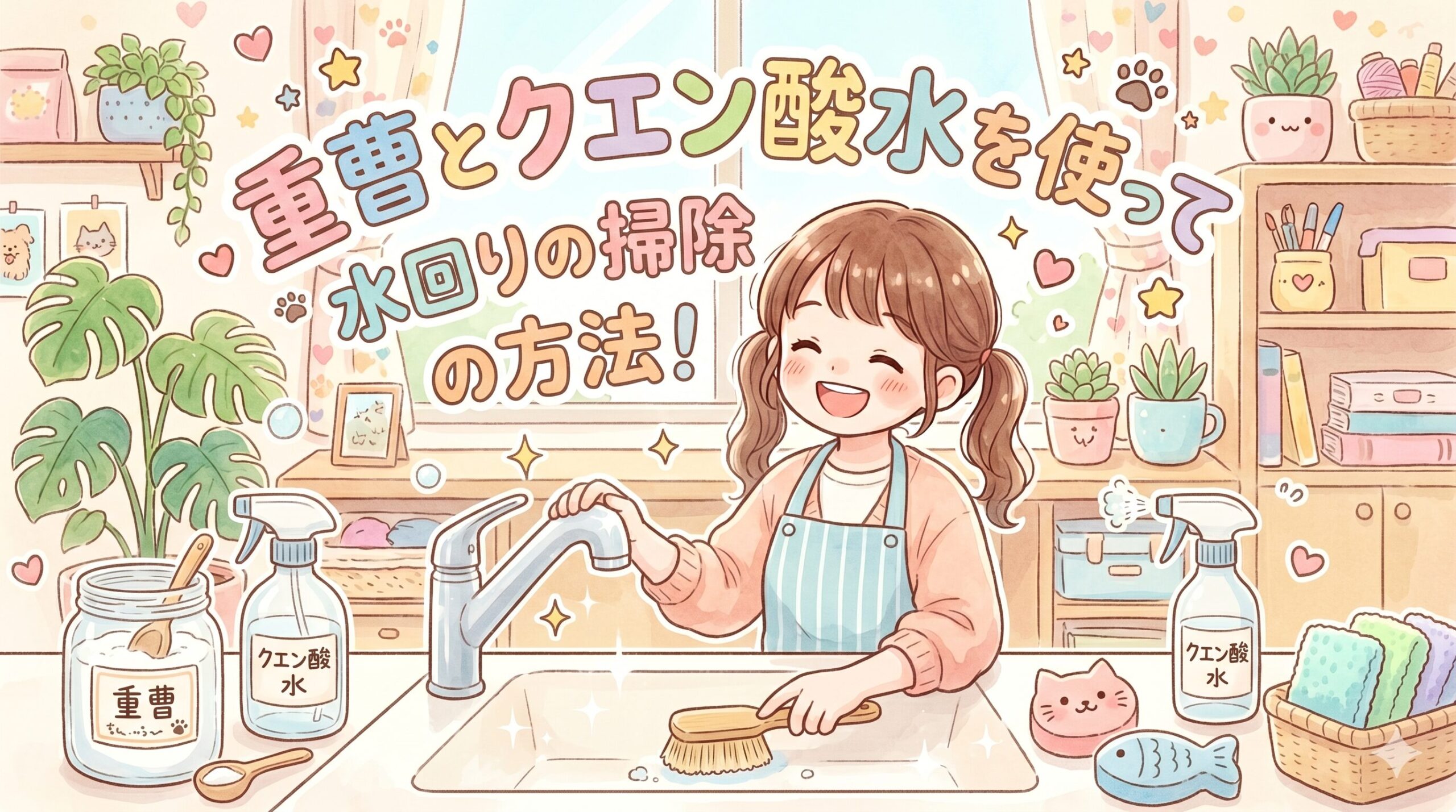 重曹とクエン酸水を使って水回りの掃除の方法！